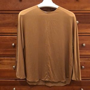 Vince Silk Shirt In Mustard size Small